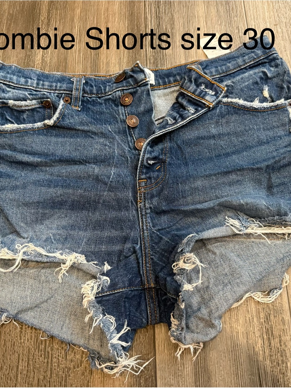 Abercrombie & Fitch Distressed Blue Denim Cutoff Shorts